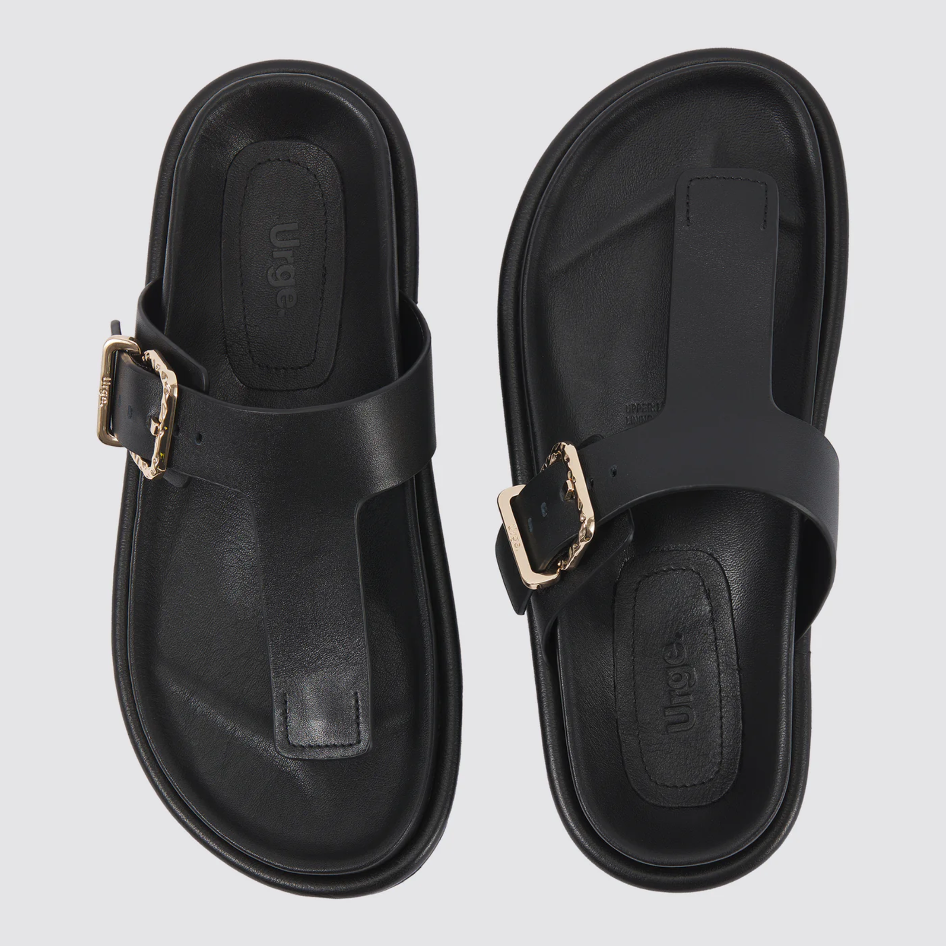 Aero Black Leather Sandals