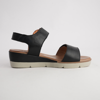 Diana Black Leather Sandals