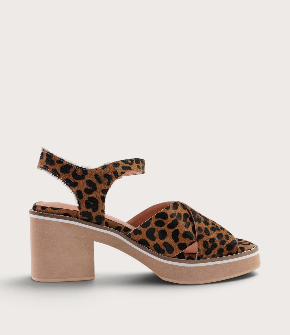 Jemi Tan Leopard Pony Leather Heels