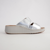 Solena Silver Leather Slides