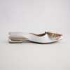 Vesper White/ Gold Leather Flats