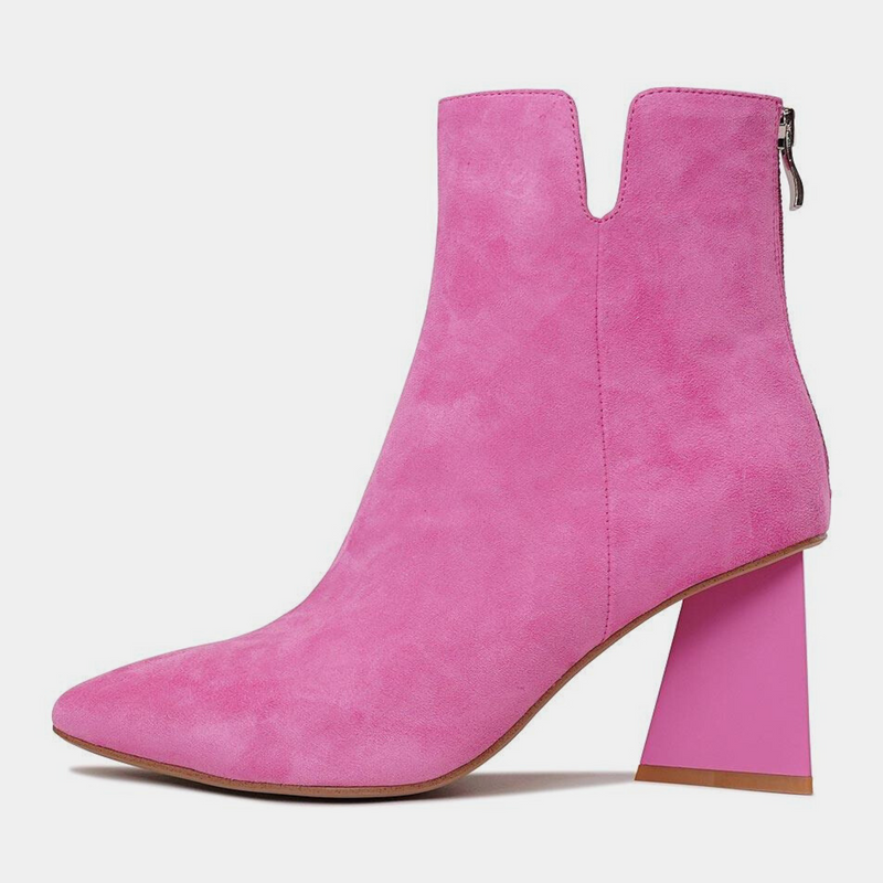 Harini Lipstick Suede Ankle Boots