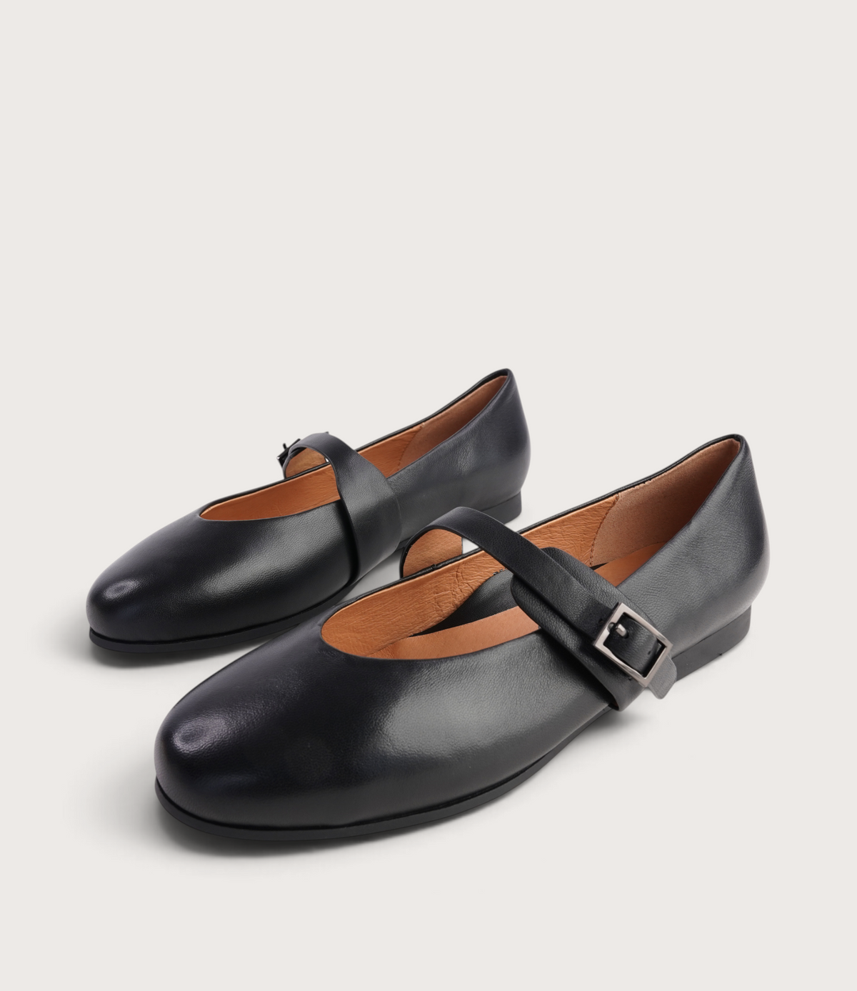 Picton Black Leather Ballet Flats