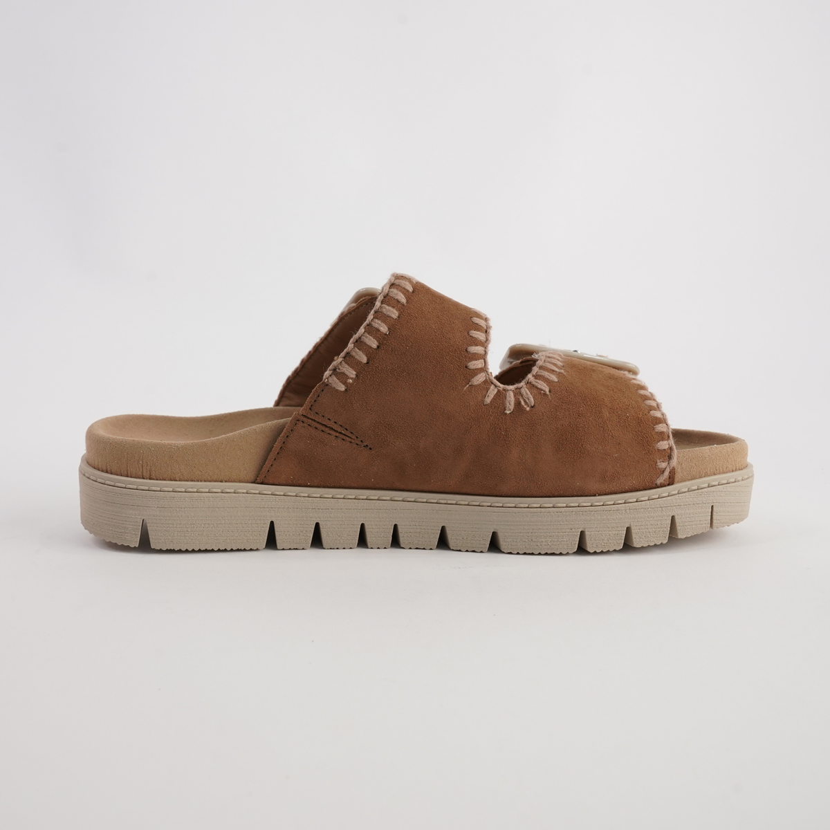 Rita Walnut Suede Leather Slides - GABOR | Shouz