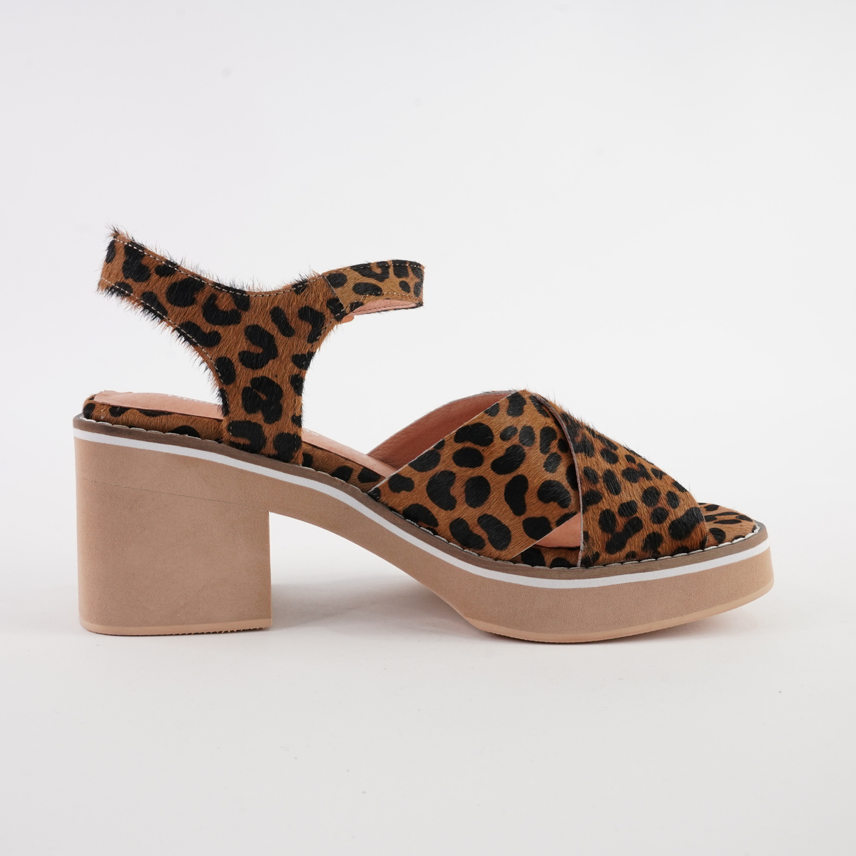 Jemi Tan Leopard Pony Leather Heels - DJANGO AND JULIETTE | Shouz