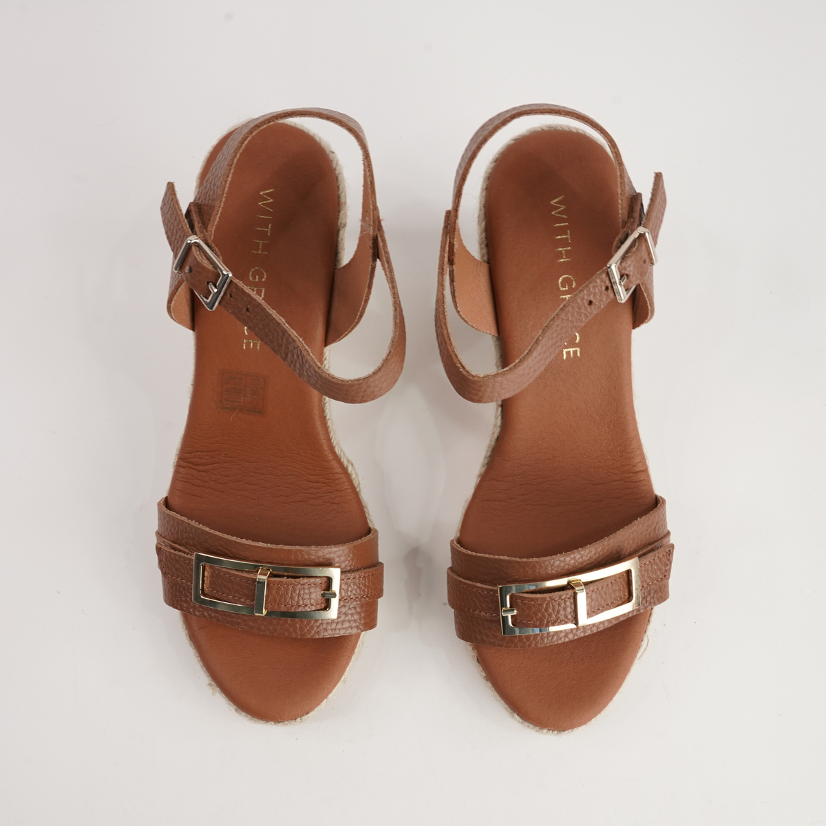 Wren Doya Roble Leather Espadrille Wedges - WITH GRACE | Shouz