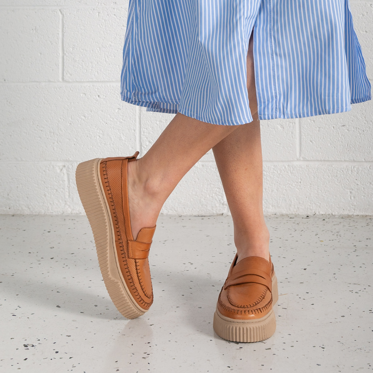 Bobby Coconut Leather Loafers - SALA | Shouz