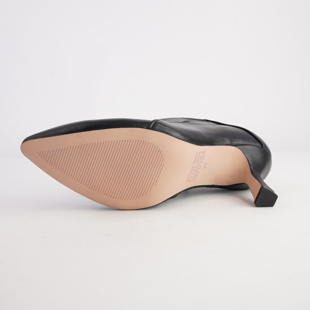 Lazel Black Leather Heels - TOP END | Shouz