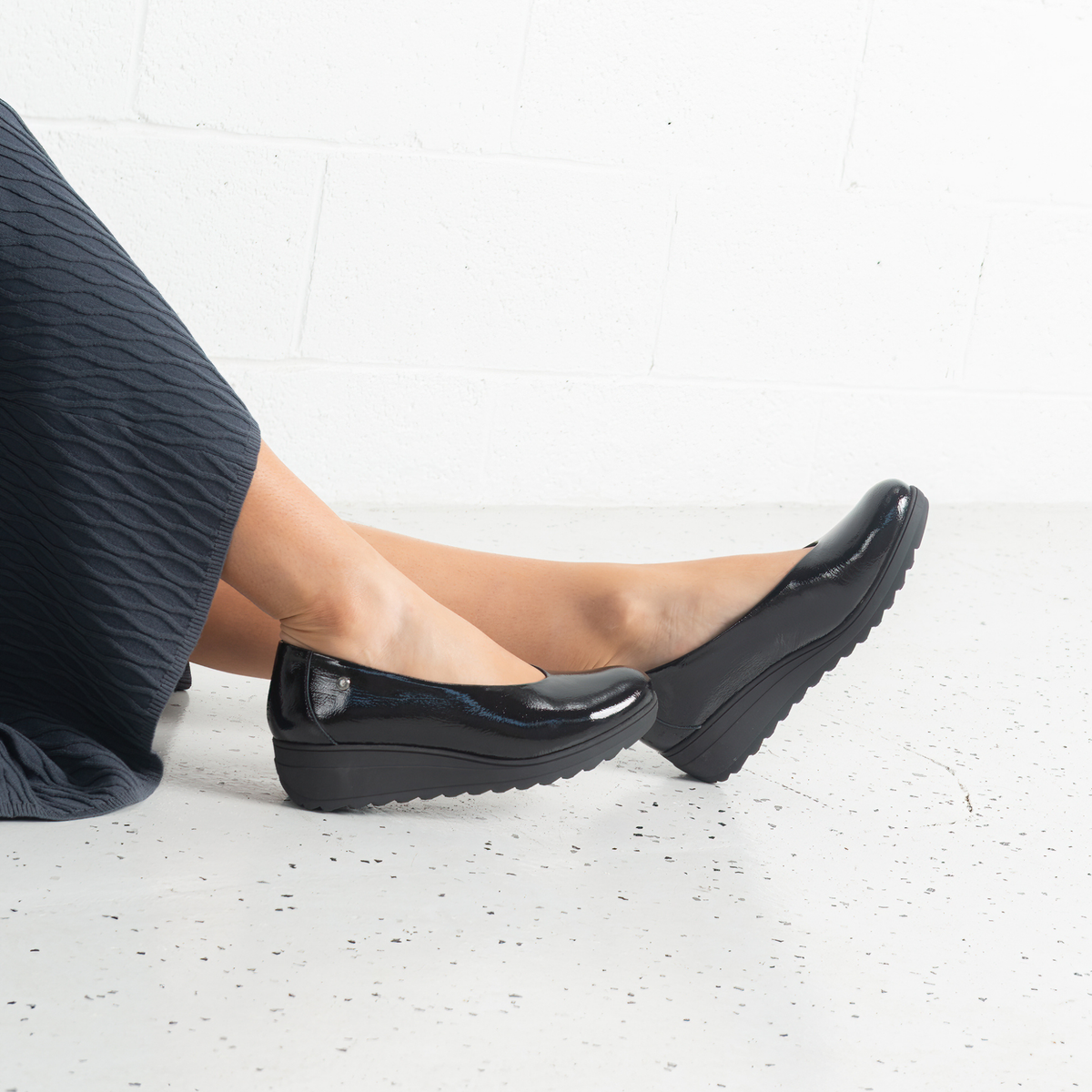 Daria Black Patent Leather Flats