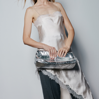 Aevie Metallic Crinkle Patent Leather Clutch - MOLLINI | Shouz