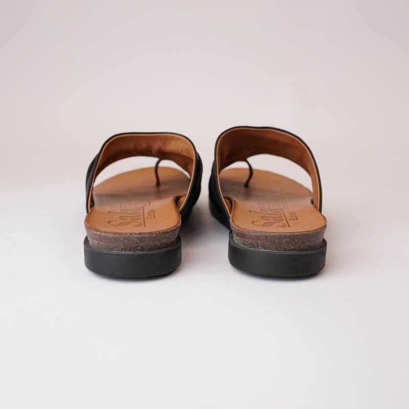 Lulu Black Leather Sandals