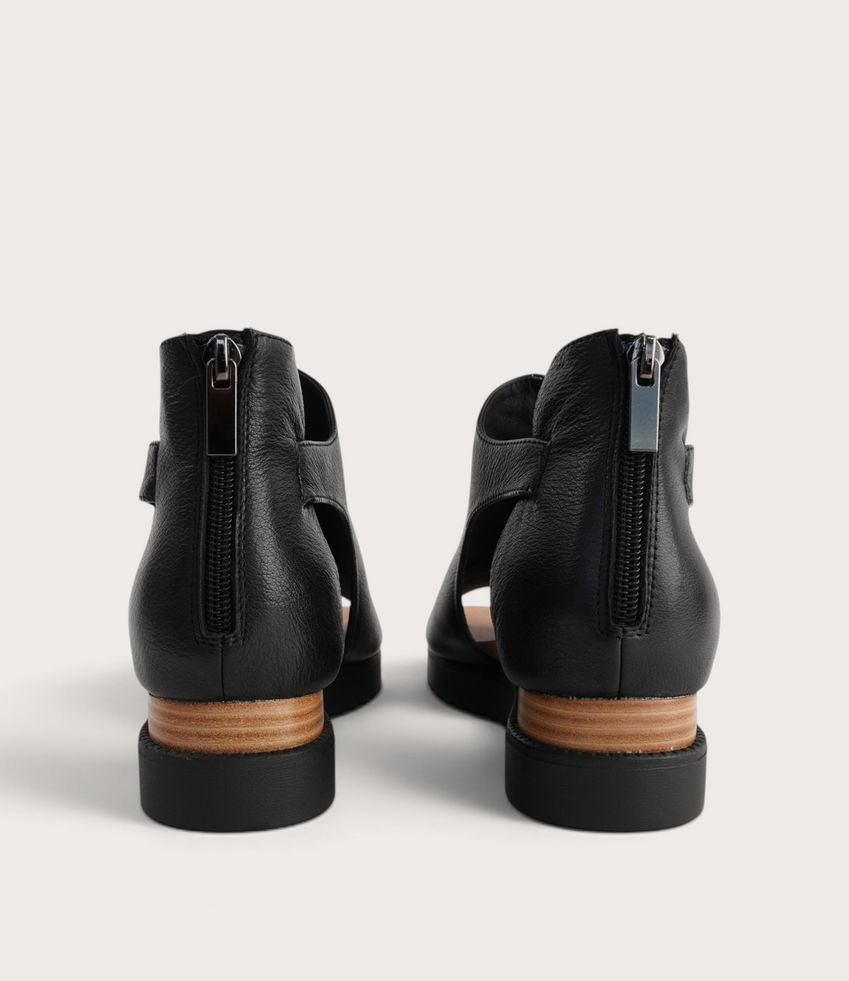 Ambatto Black/ Black Sole Leather Sandals