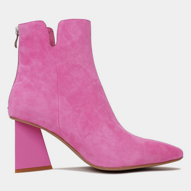 Harini Lipstick Suede Ankle Boots