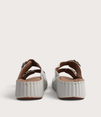 Solena Silver Leather Slides