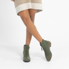 Dooley Olive Leather Ankle Boots