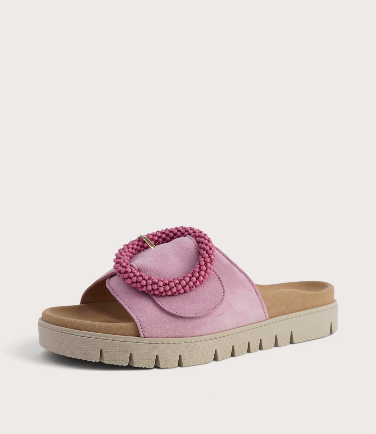 Lucille Soft Pink Suede Slides