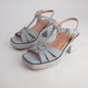 Jerseys Denim Leather Heels