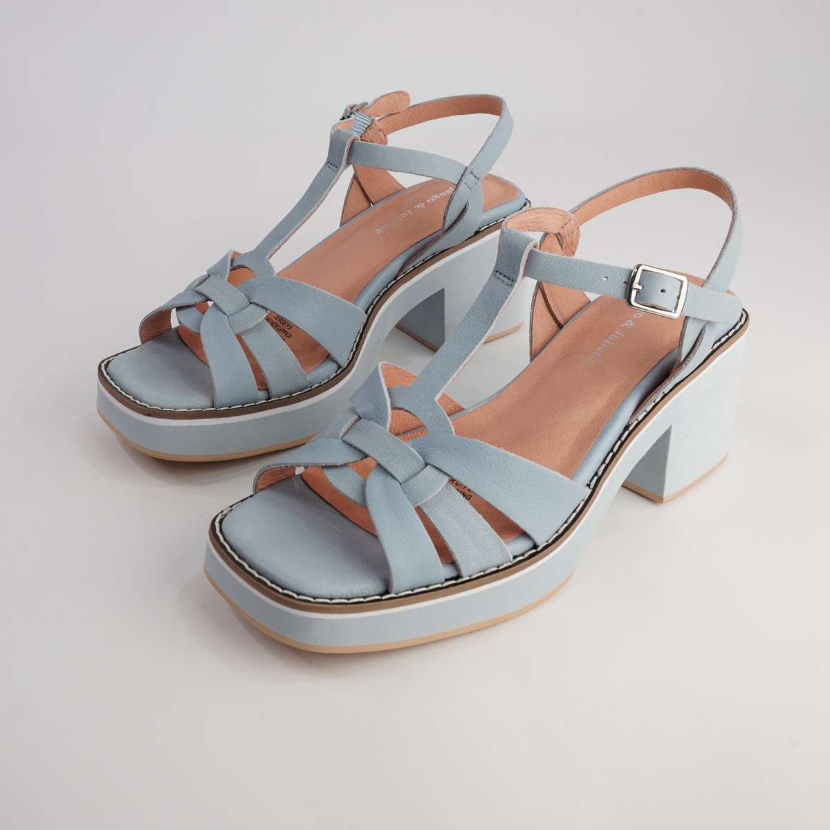 Jerseys Denim Leather Heels
