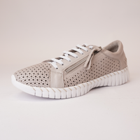 Billy Silver Grey Leather Sneakers