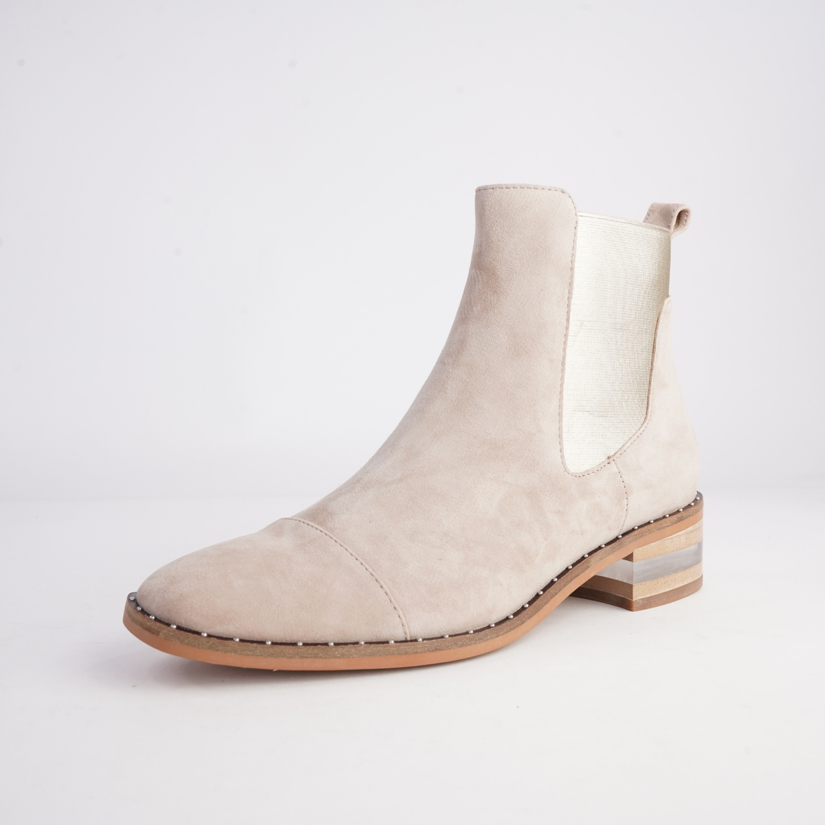 Forda Sandy Suede/ Metallic Elastic Ankle Boots - DJANGO AND JULIETTE | Shouz