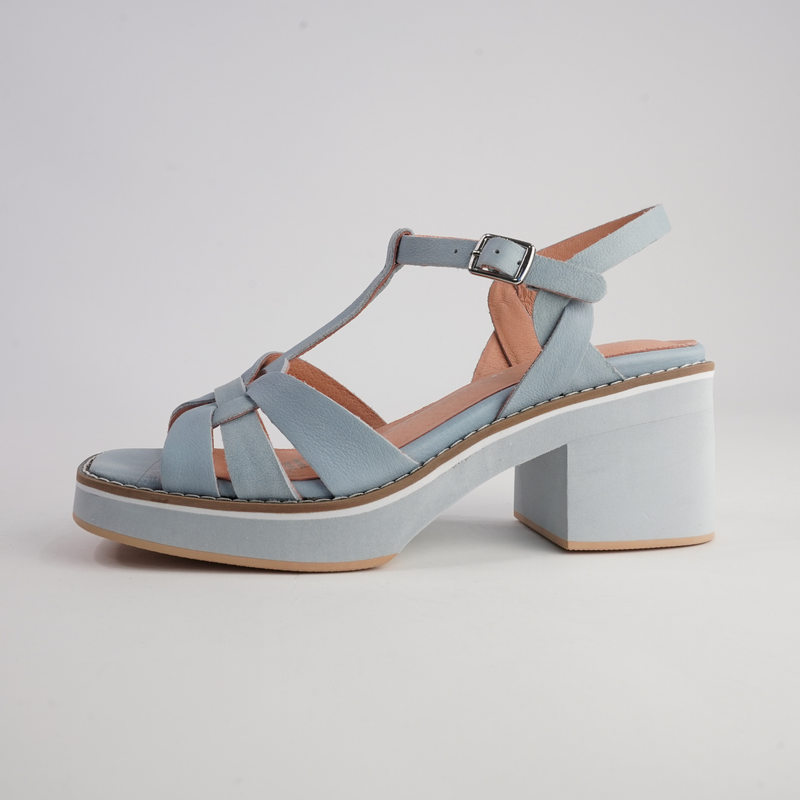 Jerseys Denim Leather Heels