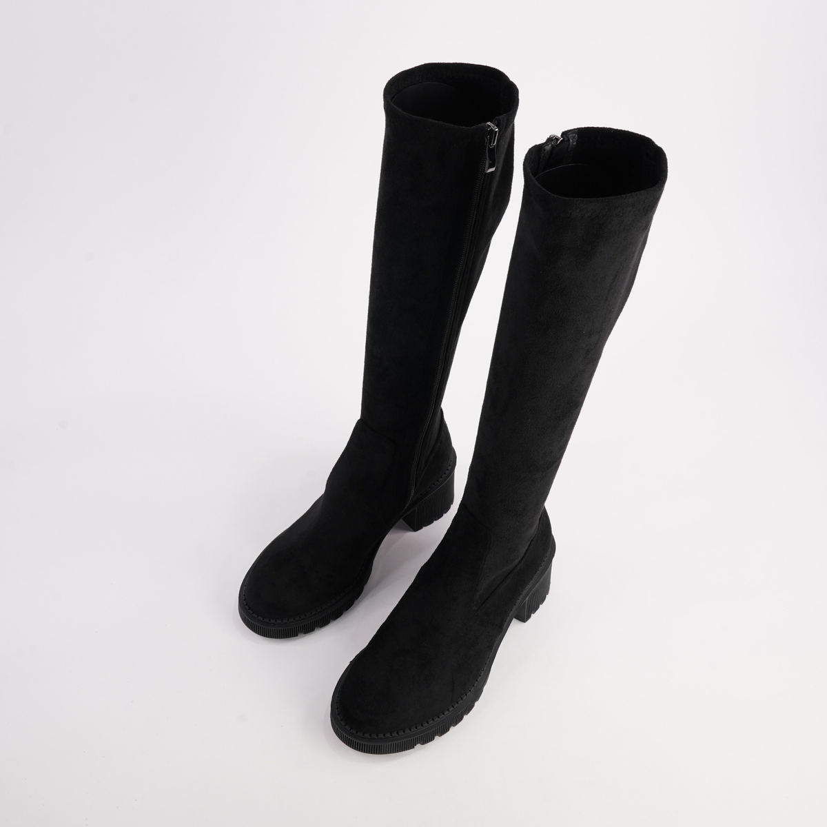 Zina Black Stretch Knee High Boots