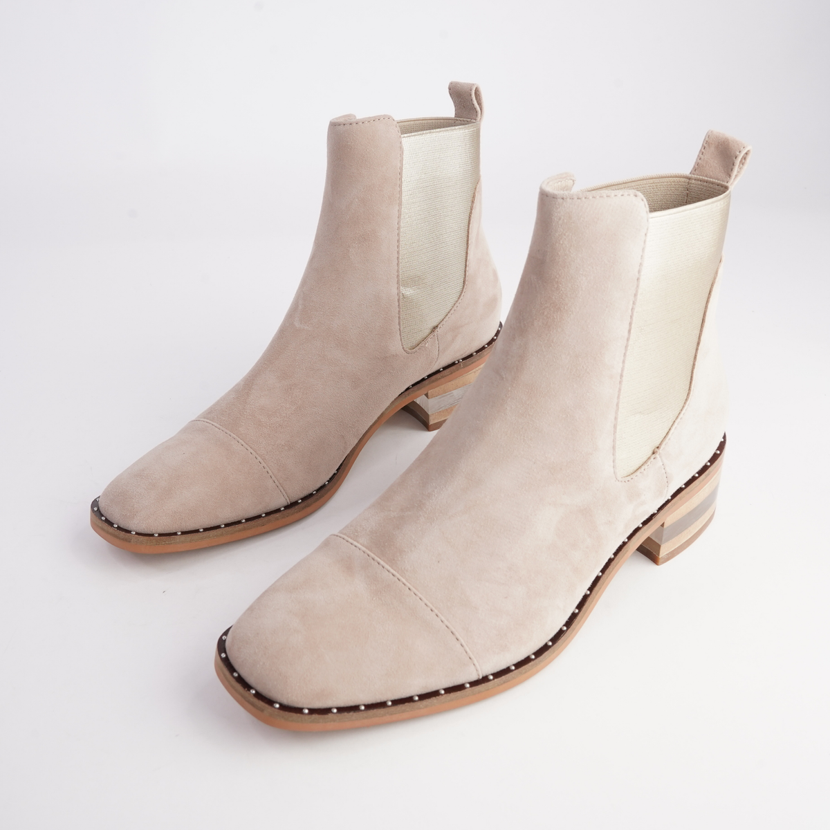 Forda Sandy Suede/ Metallic Elastic Ankle Boots