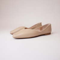 Adriana Nude Leather Ballet Flats