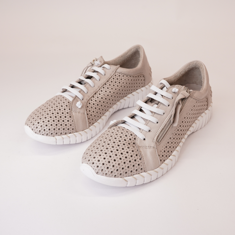 Billy Silver Grey Leather Sneakers