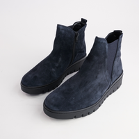 Gertie Dark Blue Suede Leather Ankle Boots