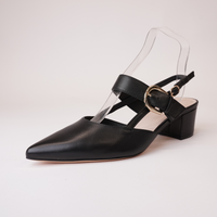 Asten Black Leather Heels