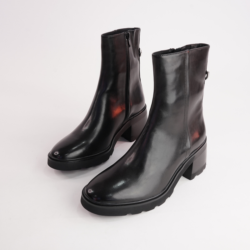 Finley Black Leather Boots
