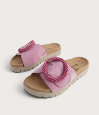 Lucille Soft Pink Suede Slides