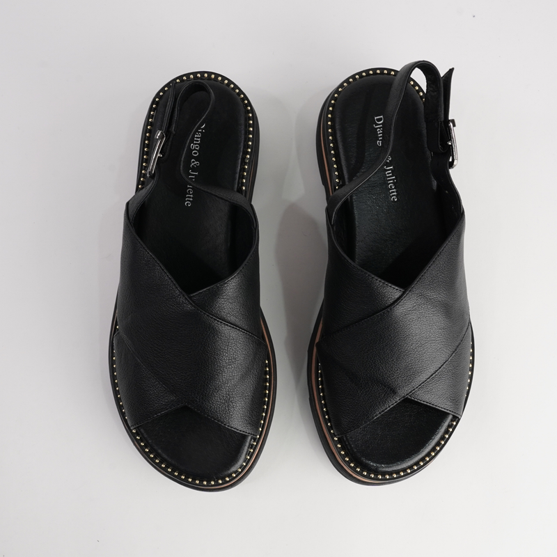 Sasi Black Leather Sandals