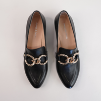 Esben Black/ Black Heel Leather Loafers