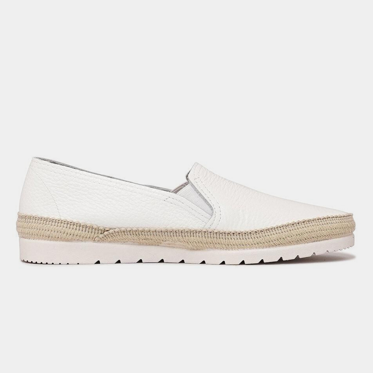 Nuria White Leather Espadrilles - VERBENAS | Shouz