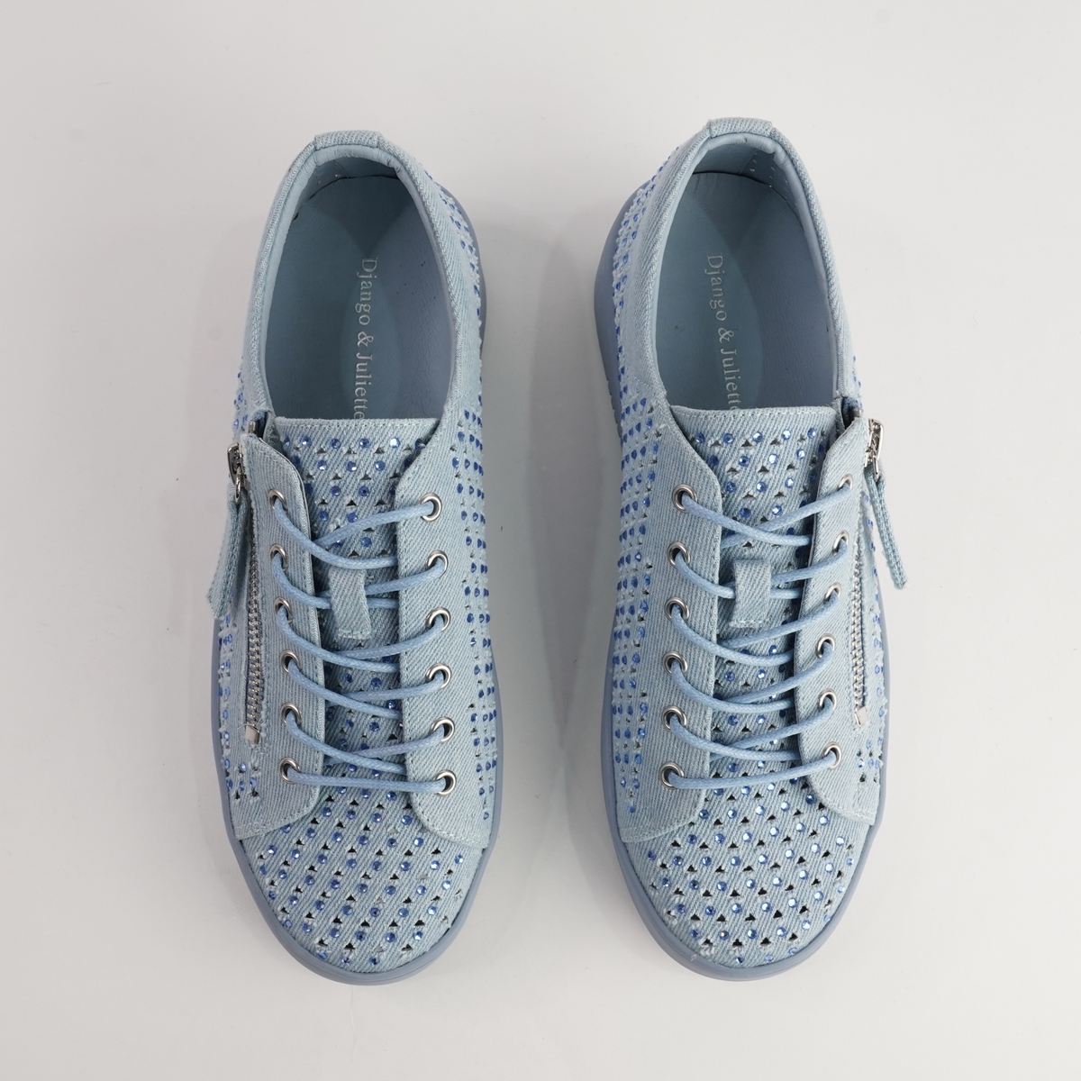 Lisbett Light Denim/ Denim Jewels Sneakers - DJANGO AND JULIETTE | Shouz