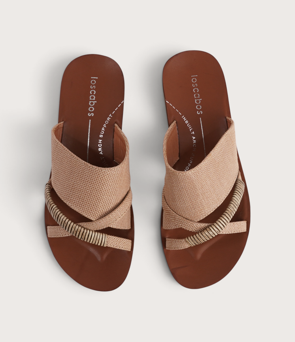 Bride Caramel Raffia Slides