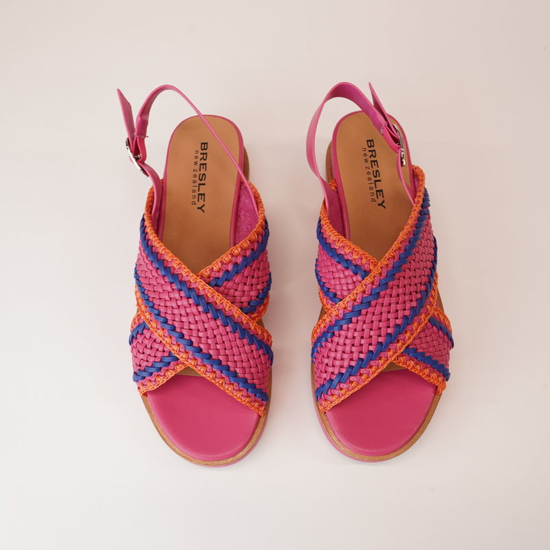 Drum Fuchsia Multi Leather Sandals