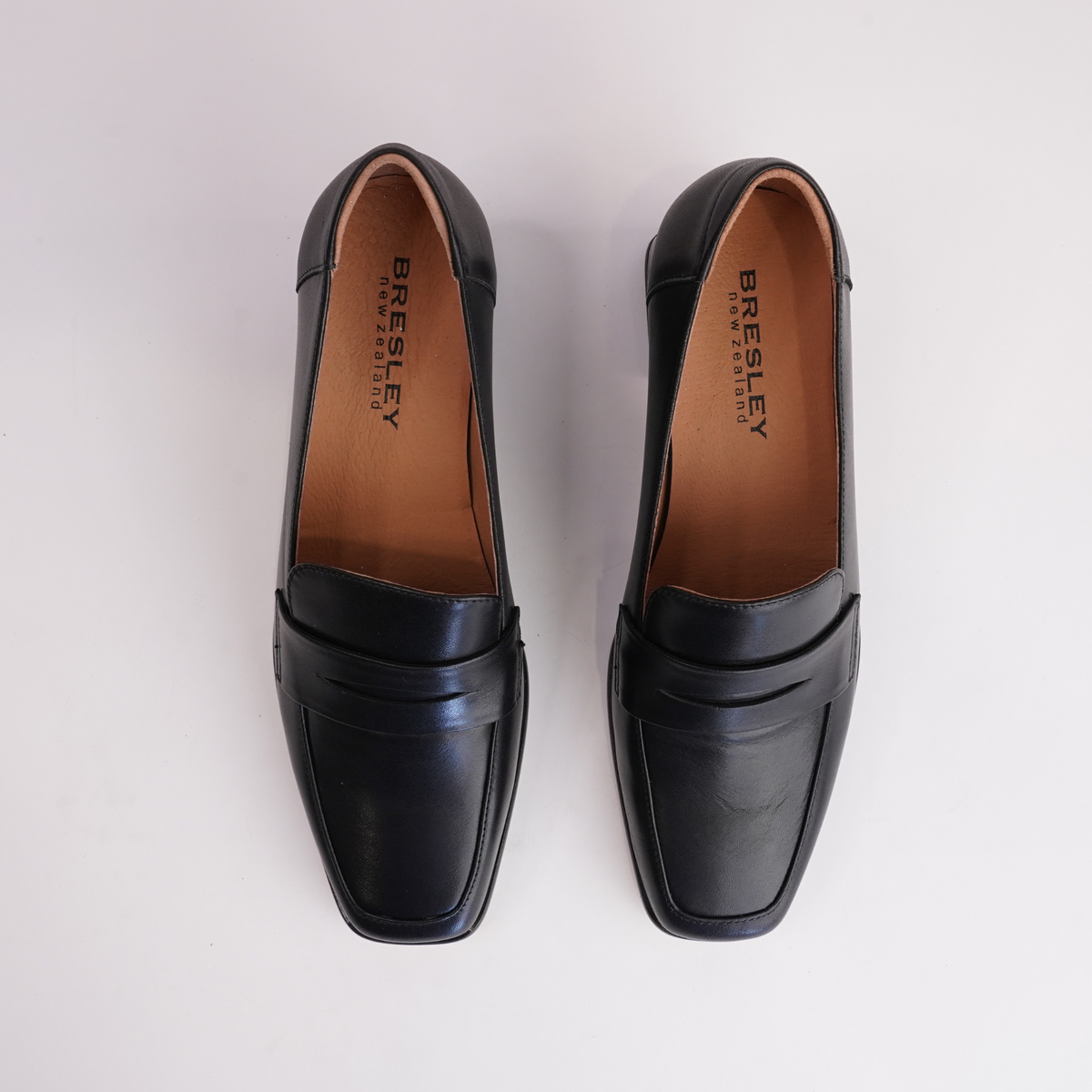 Pavon Black Leather Heeled Loafers - BRESLEY | Shouz