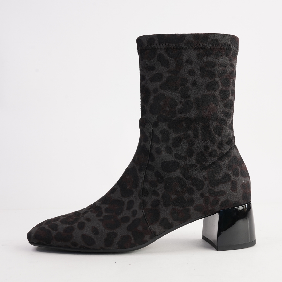 June Black Leopard Stretch Ankle Boots - MILA RAINE | Shouz