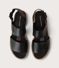Atha Black Leather Sandals