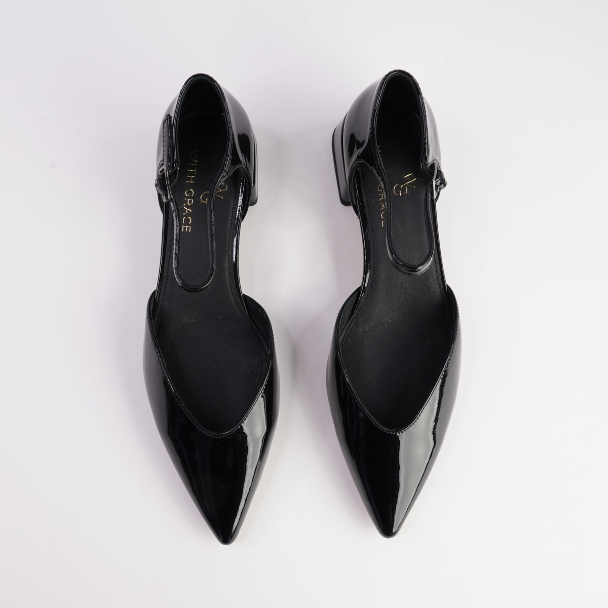 Munich Black Patent Leather Flats - WITH GRACE | Shouz