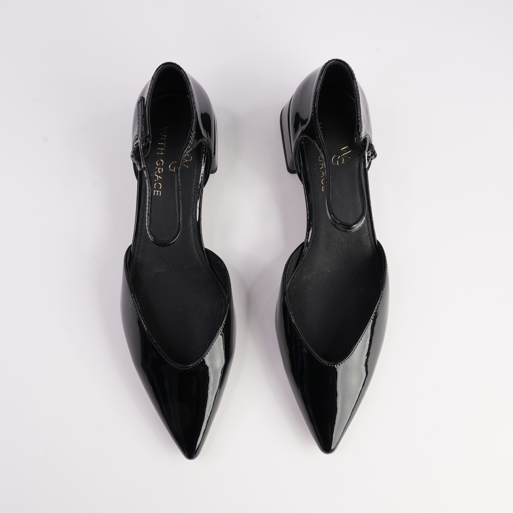 Munich Black Patent Leather Flats - WITH GRACE | Shouz