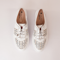 Js-4423 White/ Multi Leather Sneakers