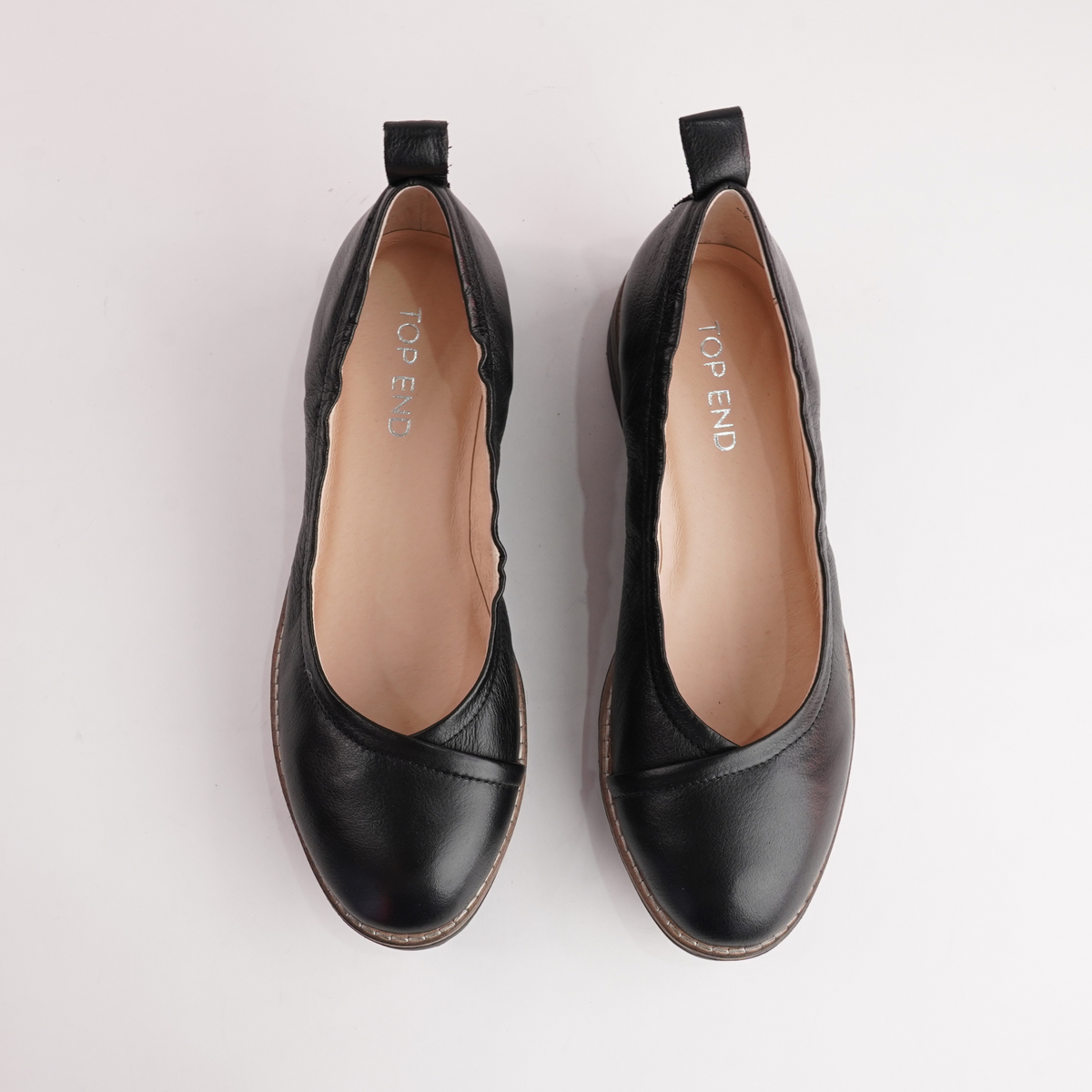 Oxsson Black/ Black Sole Leather Flats - TOP END | Shouz