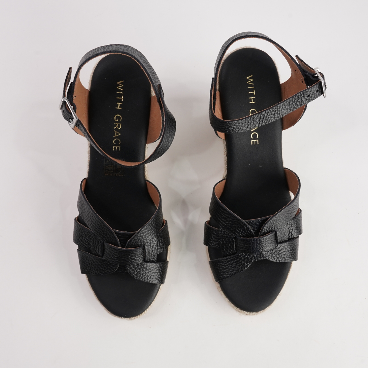 Sophia Doya Negro Espadrille Wedges - WITH GRACE | Shouz