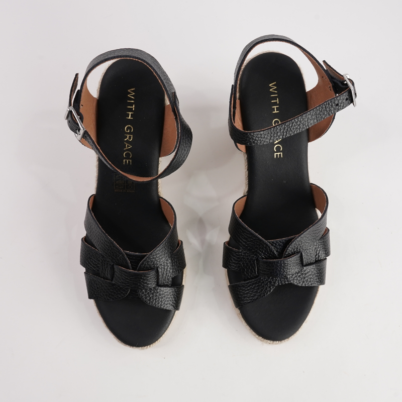 Sophia Doya Negro Espadrille Wedges
