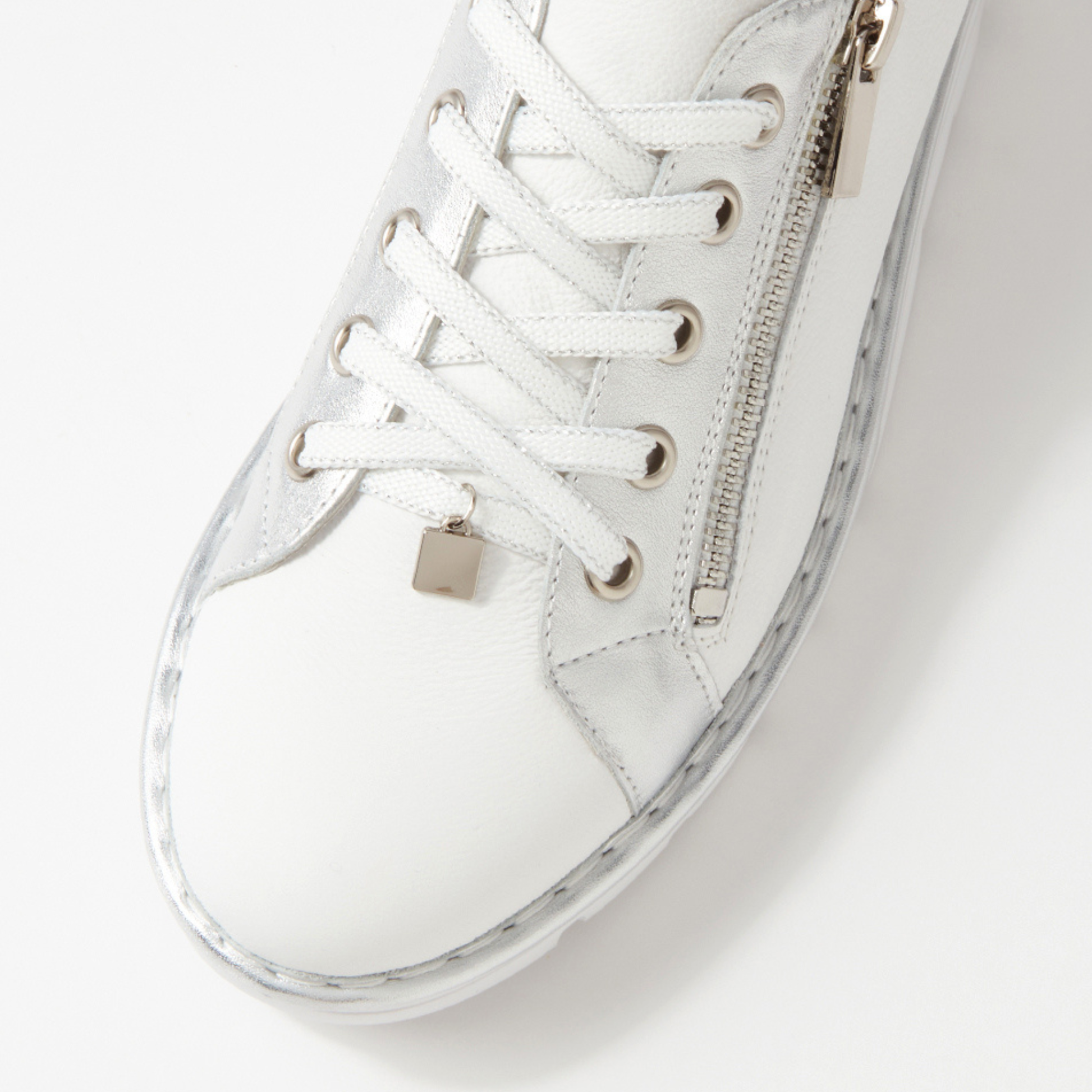 Elos White/silver Leather Sneakers - TOP END | Shouz