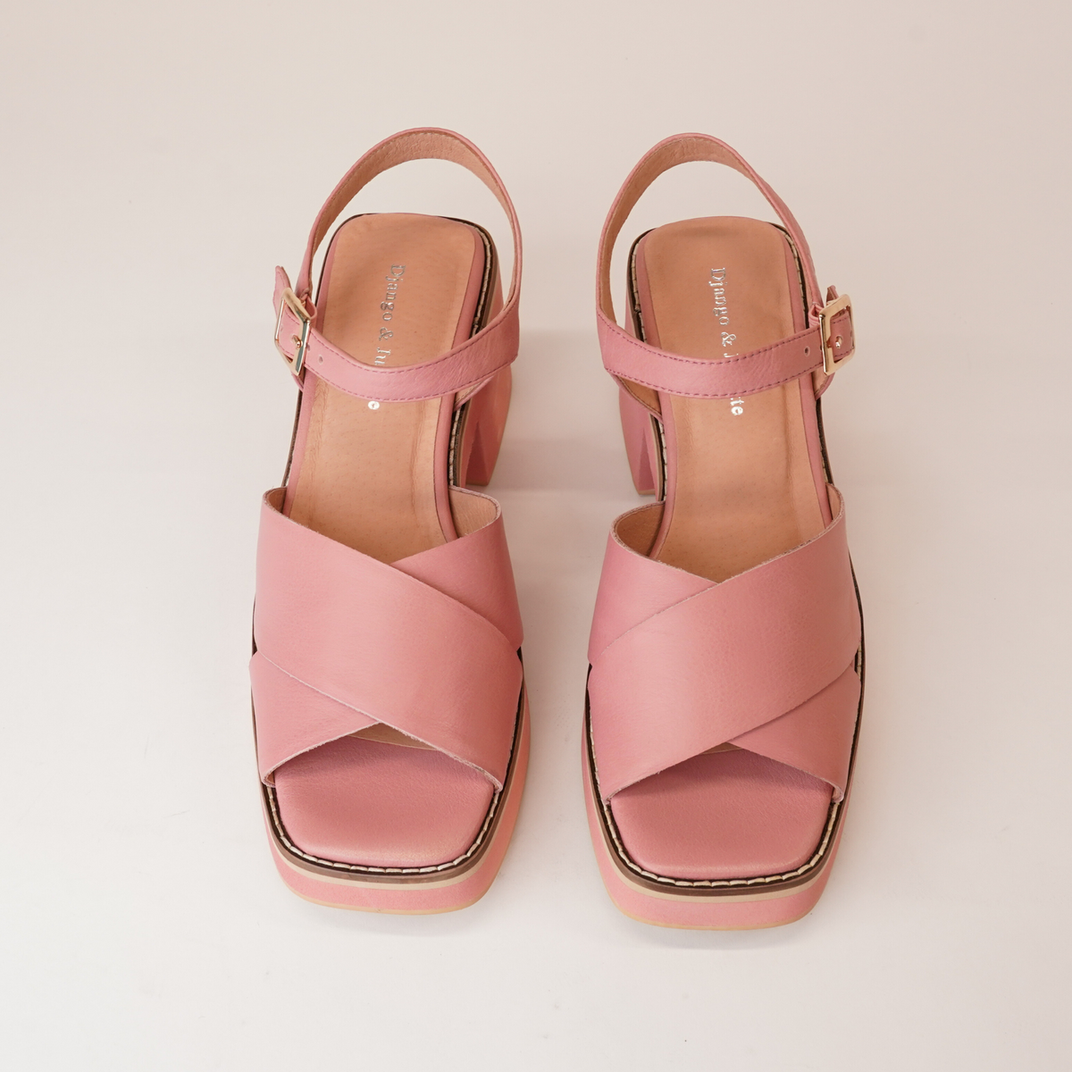 Jemi Pretty Pink Leather Heels - DJANGO AND JULIETTE | Shouz